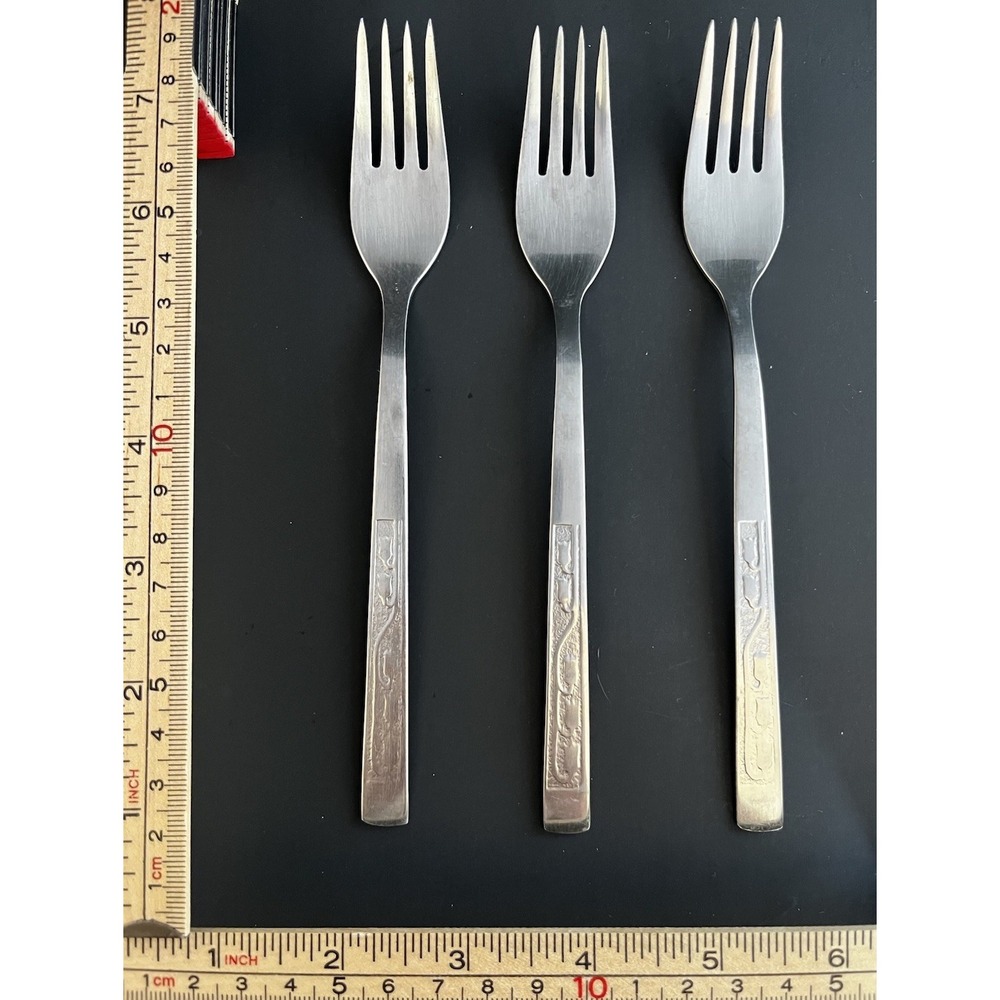 Vintage Gerlach Poland Kaszubski Dinner Forks Stainless Steel Kashubian Tulip 3p